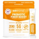 GoBiotix Fiber Supplement Pulver med Prebiotics til fordøjelse sundhed og GLP-1 Support, Opløselig Fiber til Gut Health & Debloat, Keto, Vegan, Gluten & Sugar Free, 20 Servere (Rejser)