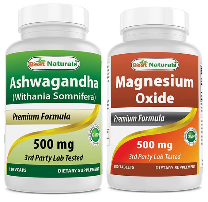Bedste Naturals Ashwagandha Extract 500 Mg & Magnesium oxide 500 mg