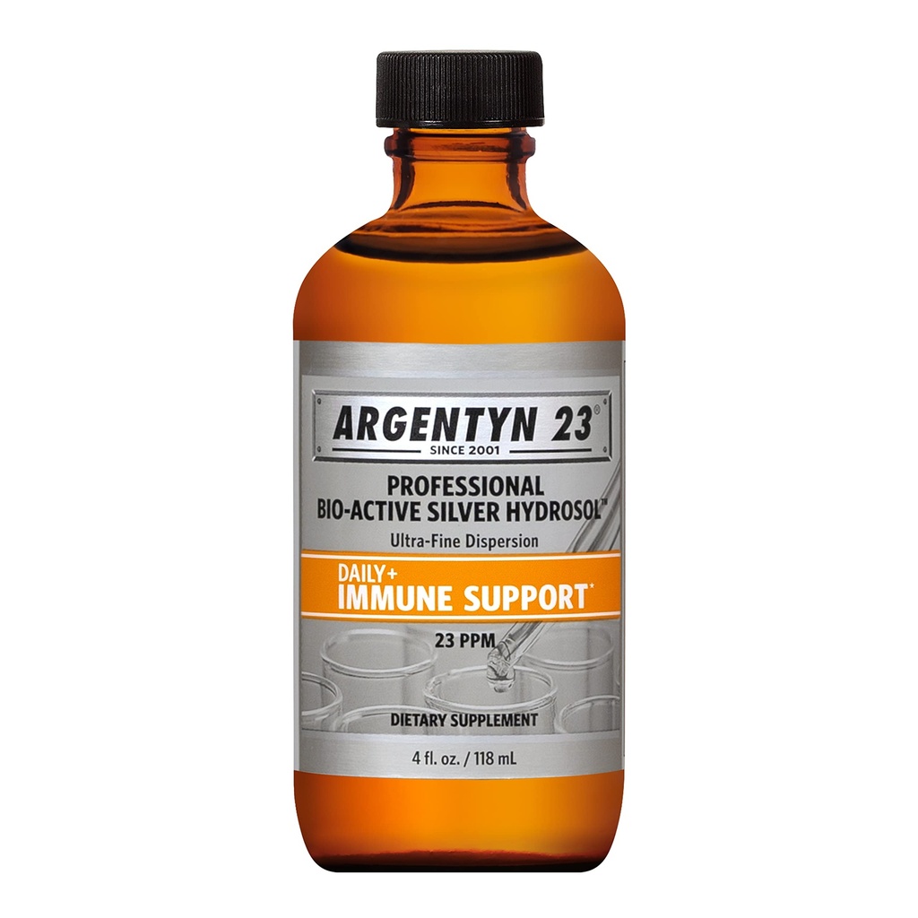 Argentyn 23 Professionel immunforsvar - Kolloid Sølv, Bio- Active Silver Hydrosol, 23 ppm, Flydende Twist Top, 4 Fl Oz (118 ml)