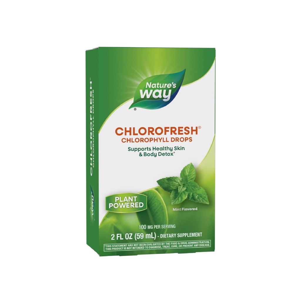 Nature 's Way Chlorfresh, Liquid Chlorophyll Concentrate Drops, Intern Deodorant *, Understøtter afgiftning Pathways *, Mint Flavored, 2 Fl. Oz.