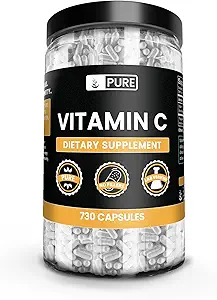 Pure Original Ingredients Vitamin C (730 kapsler) Ingen Magnesium eller ris Fyldere, Altid Pure, Lab Verified