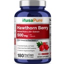 NusaPure Hawthorn Berry 20: 1 Extract, 500 mg svarende til 10.000 mg 180 Veg Caps, Egnet til vegetarer, Vegan, Non- GMO kosttilskud