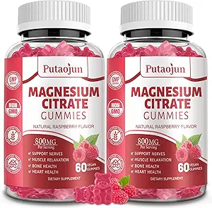 Magnesium Citrate Gummies | Magnesium Supplement for Women | High Absorption Magnesium Supplement | Vegan, Non-GMO Magnesium Gummies | 120 Raspberry Flavor (Pack of 2)