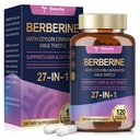 Berberine tillæg med Ceylon Cinnamon, Milk Thistle - GLP-1 Supplement GLP Activate Natural Formel, Berberine Plus for lever & Gut Sundhed, Immunitet, Bedre Figur, Mænd & Kvinder - 120 Veganske Caps