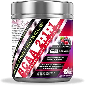 Amazing Muscle BCAA 2: 1: 1 Forgrenet kæde Aminosyrer Supplement XX 124; 6000 Mg Per Servering