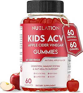 Apple Cider Vincious Gumies for Kids, 60 Servere. Gluten Free, Vegan og Gelatine Free ACV Gummies