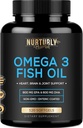Omega 3 Fish Oil 2000mg, 800mg EPA og 600mg DHA - Enteric Coated and Burpless - Understøtter hjerne, og hjerte - Burpless, non-GMO, 3. part Lab Testet og NSF Certified - 120 Softgels