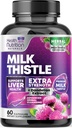 Mælk Thistle Supplement med Silymarin Marianum & Mælkebøtte Root Lever Health Support - 9: 1 Uddrag Lever Rengøring Detox & Reparation 1000mg Ækvivalent - Nature 's Milk Thistle Kosttilskud - 60 Kapsler