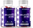 Vitamatisk melatonin 20mg gummies til voksne, 30 Servering - 60 Greve - Ikke-Habit Forming Supplement (pakke med 2)