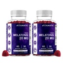 Vitamatisk melatonin 20mg gummies til voksne, 30 Servering - 60 Greve - Ikke-Habit Forming Supplement (pakke med 2)