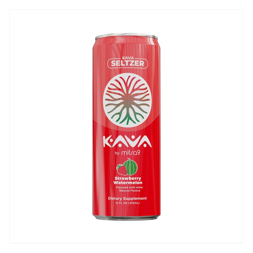 MITRA9 Botaniske drikkevarer - Jordbær Vandmelon Sparkling Kava drikke med Kava Root Extract - Mood Enhancer - Plant baseret - fremmer naturlig ro & Klarhed (12 Fl. Oz) (4)