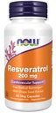 Now Foods Supplements, Natural Resveratrol 200 mg med rød vin ekstrakt, 60 Veg kapsler