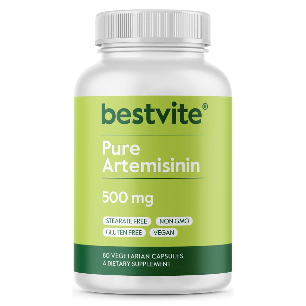 BESTVITE Artemisinin 500mg per kapsel (60 Vegetariske kapsler) - Ingen Stearates - Ingen Flow Agents - Ingen Fillers - Vegan - Gluten Free - Ikke GMO