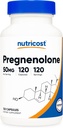 Nutricost Pregnenolone 50mg, 120 Capsules - Non-GMO, Gluten Free, Vegetarian Capsules