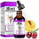 Cat Multivitamin, 15 i 1 Kat Vitaminer flydende dråber Kosttilskud til hjerte sundhed, Bones, Fælles, Hud & Coat, Bstige, Immunsystemet Support 60ml