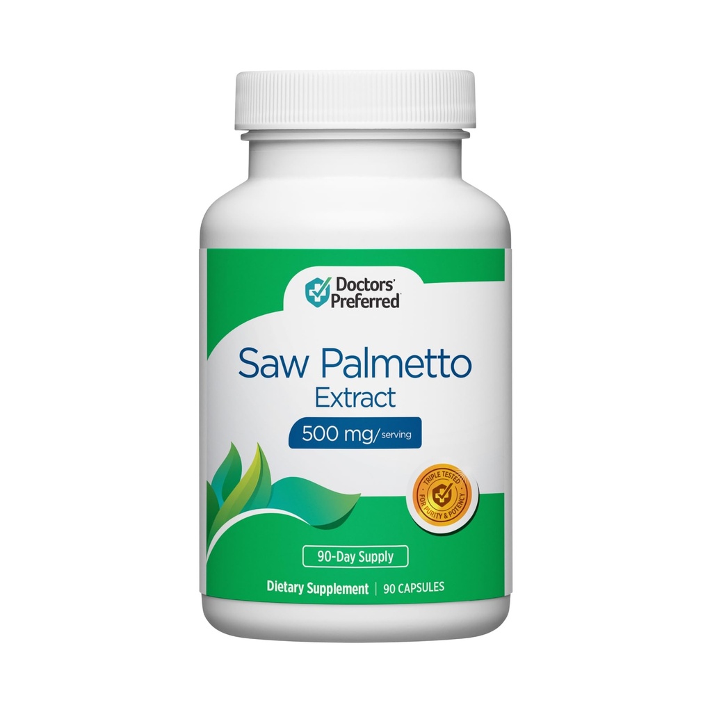 DOCTORS 'PREFERRED Saw Palmetto for mænd og kvinder Extract Supplement - 500 mg / Servering