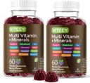 Multivitamin Gummies Vitaminer for voksne & Teens - immunforsvar Gummies - 12 Daglige Vitaminer & Mineraler med C-vitamin, D3, E, A, Zink & Mere - Vegetarisk, Gluten Free - Chewable Berry Flavored Gummy