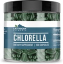 Earthborn Elements Chlorella 200 Kapsler, Pure & Ufortyndet, Ingen tilsætningsstoffer