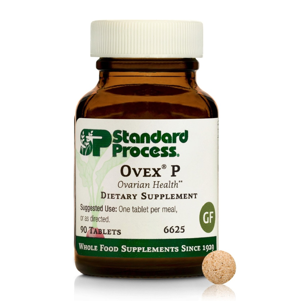 Standard Process Ovex P - Whole Food- Based Supplement til støtte for dit helbred - Supplement med porcin ovarie Cytosol ekstrakt - 90 tabletter