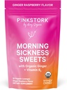 Pink Stork Morning Sygdom Sweets, Økologisk Hindbær Ginger Candy med vitamin B6, Støtte til Motion Sygdom, Prenatal Heartburn - Graviditet skal Haves - 30 indpakket dråber