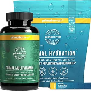 Primær høst Multivitamin & hydrering Pulver kosttilskud til mænd, Bundle