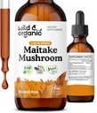 Wild & Organic Maitake Mushroom Drops - Liquid Mushroom supplement til immunforsvar - Maitake Extract Tincture - Vegan, Sugar & Alcohol- Free - 2 fl oz