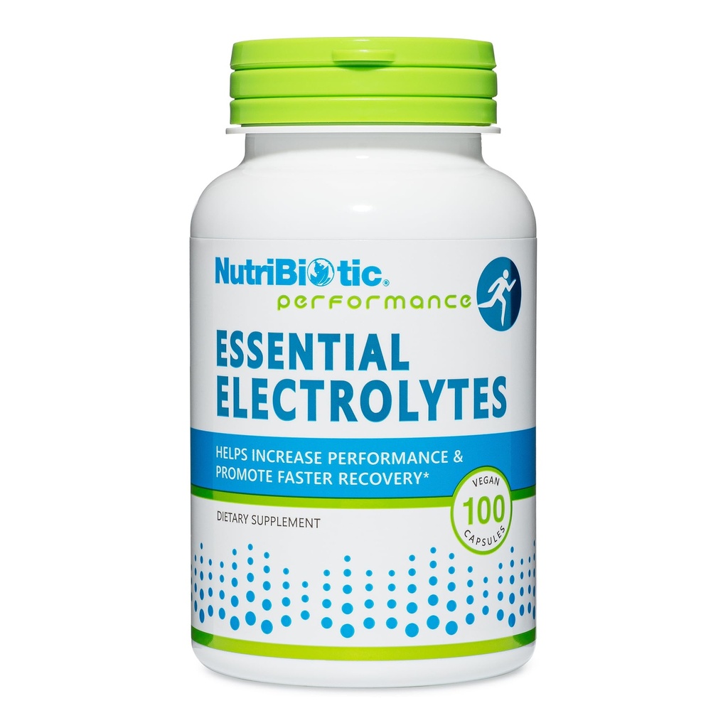 NutriBiotic Essential Electrolytes, 100 Ct Kapsler Note 124; Understøtter øget ydeevne & Hurtigere Geninddrivelse