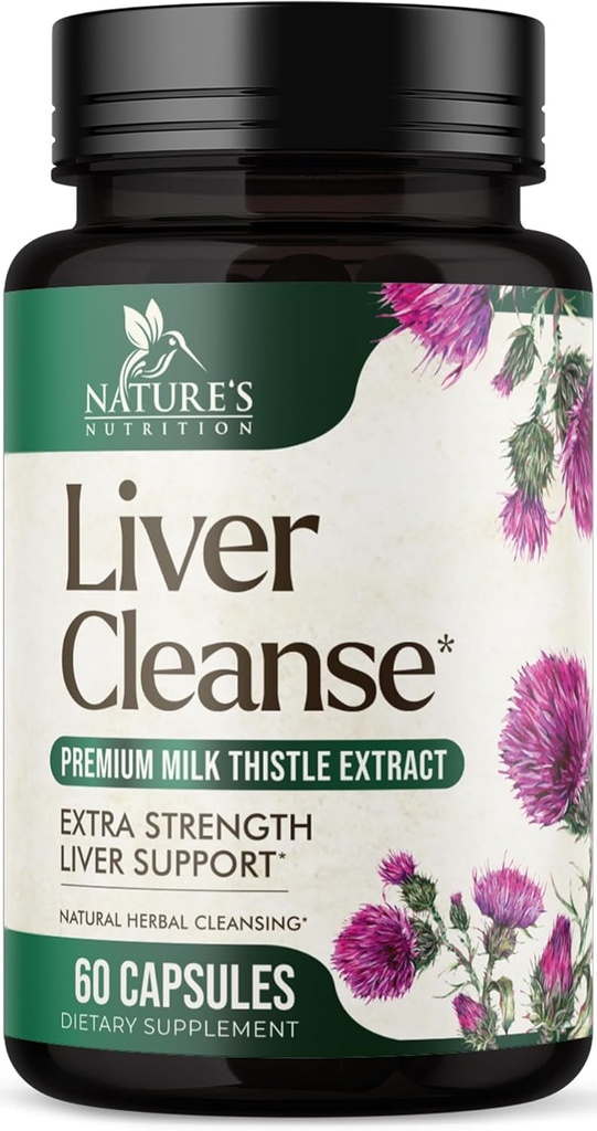 Leverrens Detox & reparation Formel - 20-in-1 Avanceret leverstøtte supplement med Silymarin Milk Thistle, Mælkebøtte, Artiskok ekstrakt, gurkemeje, cholin, & Beetroot - 60 Veggie kapsler