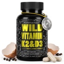 Wild Foods 5000iu Vitamin D3 + K2 Buddh124; (100mcg Mk7) med sort peber ekstrakt, Plant- baseret, non-GMO, soja & gluten- fri Buddh124; Kosttilskud Buddh124; Lavet i USA Buddh124; 60 Kapsler