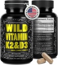 Wild Foods 5000iu Vitamin D3 + K2 Buddh124; (100mcg Mk7) med sort peber ekstrakt, Plant- baseret, non-GMO, soja & gluten- fri Buddh124; Kosttilskud Buddh124; Lavet i USA Buddh124; 60 Kapsler
