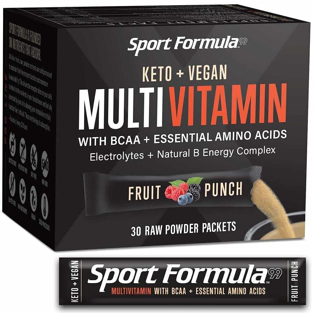 Flydende Multivitamin Drik Mix Vitamin Pulver BCAA vil ikke opsætte din mave Daglig Keto MultiVitamin til mænd og kvinder Aminosyrepulver Frugt Punch Packet Multivitamin Powder Elektrolytter