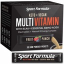 Flydende Multivitamin Drik Mix Vitamin Pulver BCAA vil ikke opsætte din mave Daglig Keto MultiVitamin til mænd og kvinder Aminosyrepulver Frugt Punch Packet Multivitamin Powder Elektrolytter