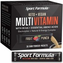 Liquid Multivitamin Drink Mix Vitamin Powder BCAA Won't Upset Your Stomach Daily Keto MultiVitamin for Men and Women Amino Acid Powder Fruit Punch Packet Multivitamin Powder Electrolytes