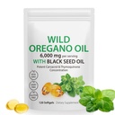 Olie af Oregano Softgels - Wild Oregano Oil 6,000mg med Black Seed Oil 200mg Kapsler, 120 Count, Potent Carvacrol & Thymoquinone, Non- GMO, Dairy Free, Gluten Free