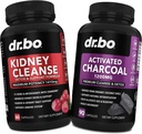 Nyrerensning Detox & Aktiveret Charcoal - Natural Cranberry & Uva Ursi Uddrag til støtte Nyrer, Bstige & Urinary Tract Sundhed - Kokosolie Charcoal piller til Mave Gas & Bloating Support