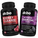 Nyrerensning Detox & Aktiveret Charcoal - Natural Cranberry & Uva Ursi Uddrag til støtte Nyrer, Bstige & Urinary Tract Sundhed - Kokosolie Charcoal piller til Mave Gas & Bloating Support