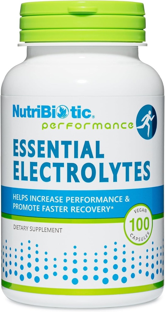 NutriBiotic Essential Electrolytes, 100 Ct Kapsler Note 124; Understøtter øget ydeevne & Hurtigere Geninddrivelse