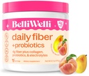 BelliWelli Fiber Supplement for kvinder & mænd - Premium Daily Fiber Powder fra Organic Acacia med Tilføjet Collagen, Elektrolytes & Probiotika - Ingen Bloat, Forstoppelse & Gut Health Support (Peach Mango)