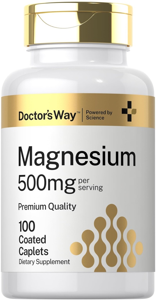 Doctor 's Way Magnesium Supplement 500mg • 124; 100 Overtrukne kapsler • 124; Magnesium Oxide • 124; Vegetar, Non- GMO, Gluten Free