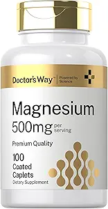 Doctor 's Way Magnesium Supplement 500mg • 124; 100 Overtrukne kapsler • 124; Magnesium Oxide • 124; Vegetar, Non- GMO, Gluten Free