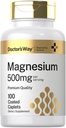 Doctor 's Way Magnesium Supplement 500mg • 124; 100 Overtrukne kapsler • 124; Magnesium Oxide • 124; Vegetar, Non- GMO, Gluten Free
