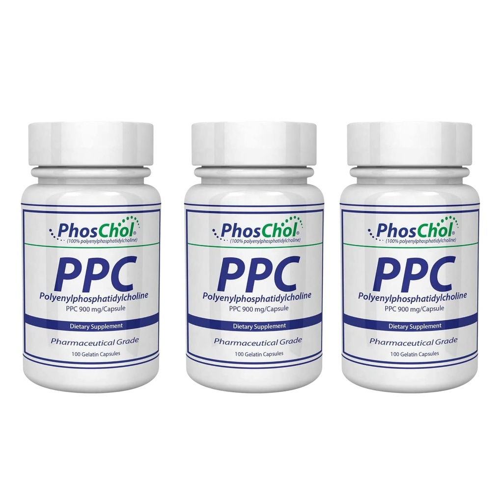 Nutrasal PhosChol PPC Polyenyl PhosphatidylCholin Cholin Supplement 900mg 300 Gelatine Kapsler