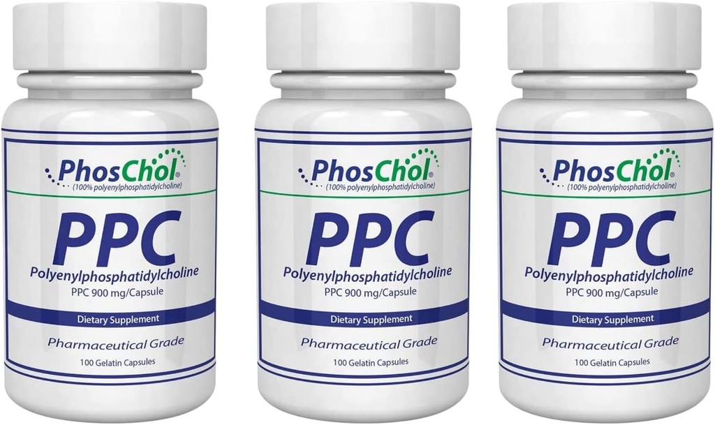Nutrasal PhosChol PPC Polyenyl PhosphatidylCholin Cholin Supplement 900mg 300 Gelatine Kapsler