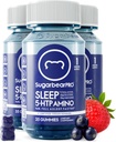 Sugarbear Sleep Gummy 3 Måned Supply, Extra Strength Melatonin 6mg, for Mænd & Kvinder, Vegansk Vitamin B6, L- Theanine, 5 HTP, Valerian, Sovehjælp til voksne & Teens, Certificeret Kosher, Halal, Cruelty- Free