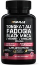 X Gold Health Tongkat Ali + Fadogia Agrestis + Black Maca – Energy, Vitality & Stamina Booster for Men & Women Made in USA