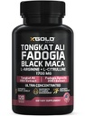 X Gold Health Tongkat Ali + Fadogia Agrestis + Black Maca - Energi, Vitality & Stamina Booster for mænd og kvinder Made i USA