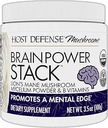 Host Defense BrainPower Stack Powder - Målrettet Brain Support - Powder Mushroom Supplement med løvens Mane, Niacin (B3) & Vitamin B12 - Herbal Brain Support - 100g (66 Servere) *