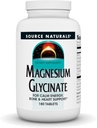 Source Naturals Magnesium Glycinate, Chelated for high Absorbate 124; for Calm Energy, Bone & Heart Support *, 200 mg per servering - 180 tabletter