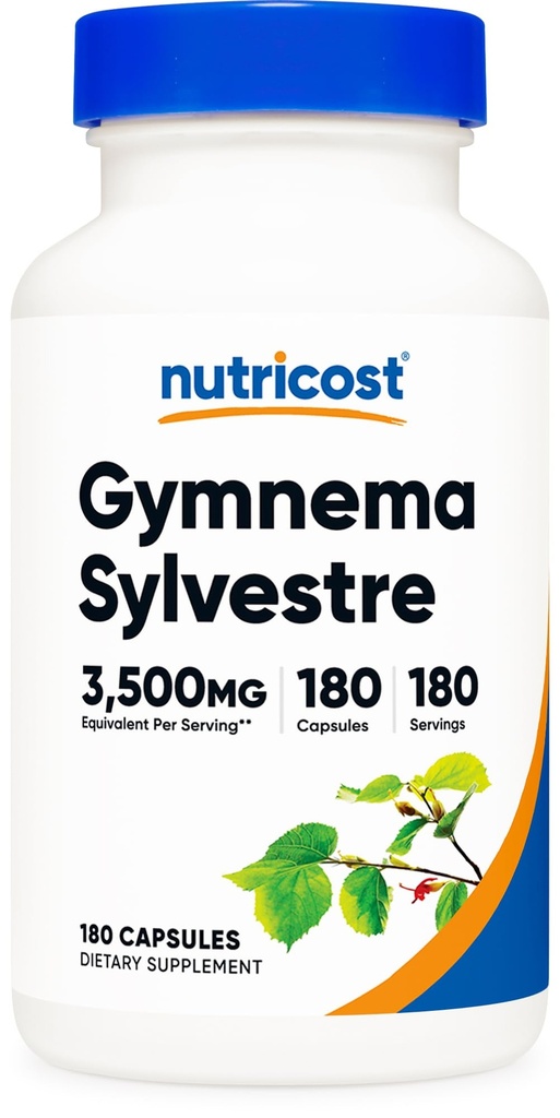 Nutricost Gymnema Sylvestre 3,500mg (20: 1 Uddrag) fra 175mg, 180 Kapsler - Non- GMO, Gluten Free, og Vegetarisk Friendly