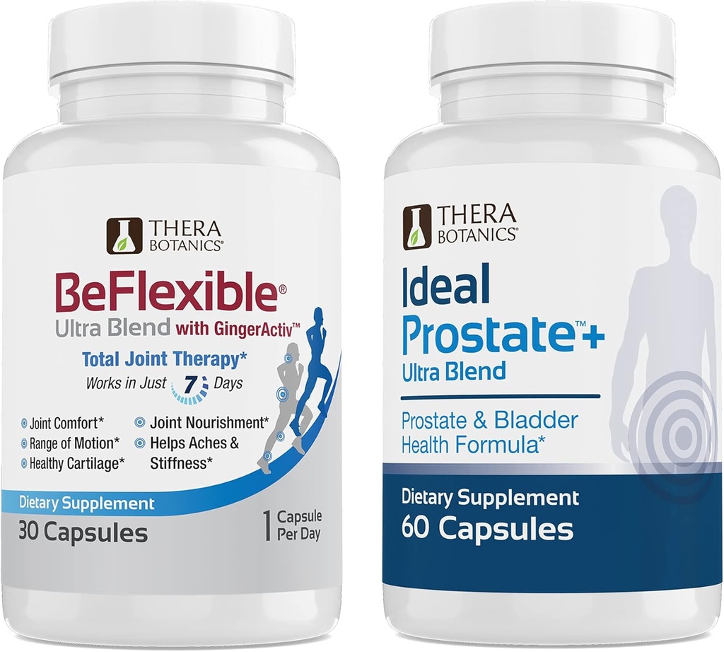 Therabotanics BeFlexible Ultra Fælles Support og Ideel Prostate Ultra Kraftfuld Prostata Supplement for mænd * Bundle